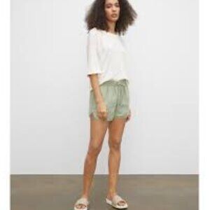 Club Monaco Linen Jog Shorts – Green, Size Small